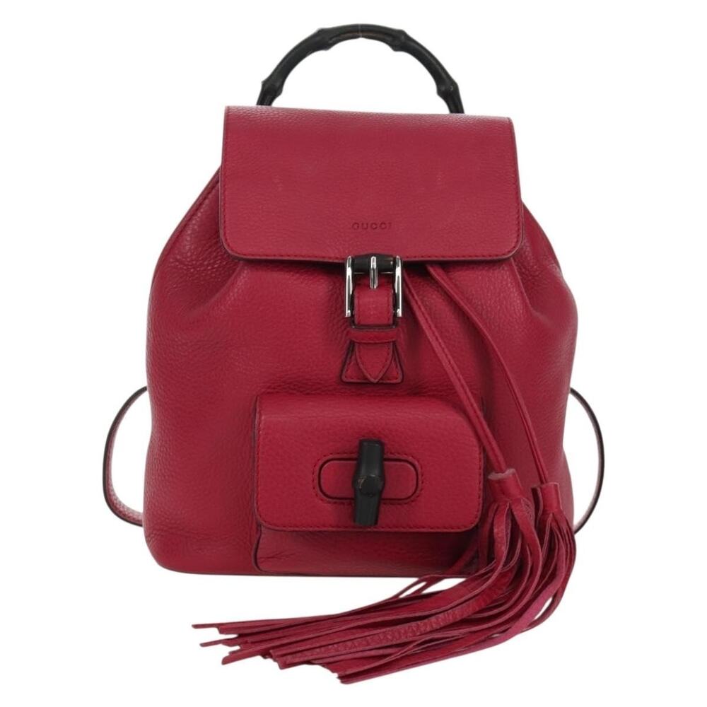 Gucci Bamboo Leather Backpack Pink